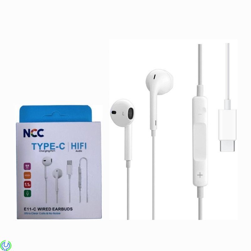 NCC EarPods E11- C Hörlurar med Fjärrkontroll och Mikrofon (USB-C-kontakt), Hörlurar med fjärrkontroll och mikrofon (USB-C-konta