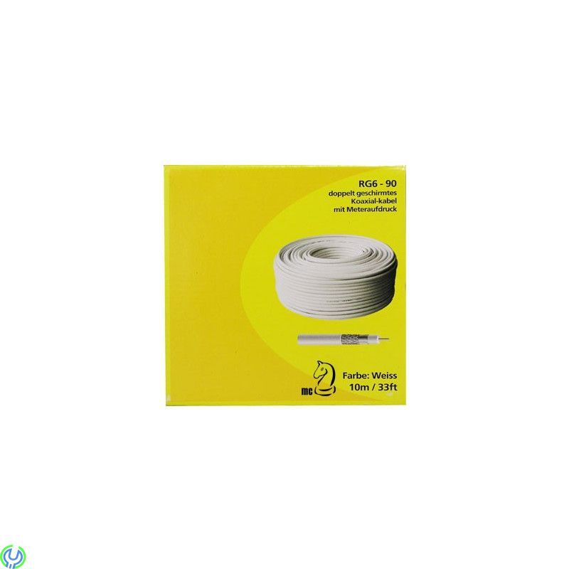 Installationskabel - inomhus/utomhus 10m, En vit antennkabel för inomhus/utomhus installation av TV antenn och satellit., Antenn