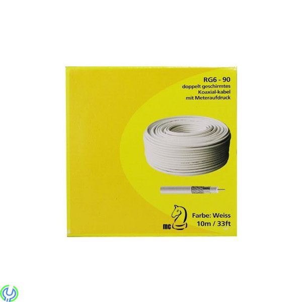 Installationskabel - inomhus/utomhus 10m, En vit antennkabel för inomhus/utomhus installation av TV antenn och satellit., Antenn