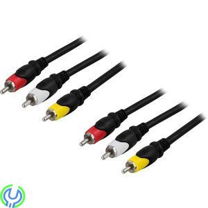 DELTACO audio/kompositvideokabel, 3xRCA ha - ha, 10m, DELTACO audio/kompositvideokabel, 3xRCA ha - ha, 10m, RCA AUDIO/VIDEO, , D