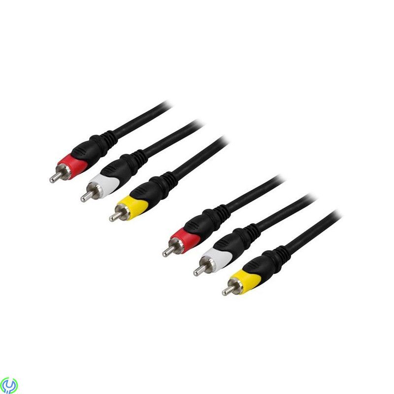 DELTACO audio/kompositvideokabel, 3xRCA ha - ha, 10m, DELTACO audio/kompositvideokabel, 3xRCA ha - ha, 10m, RCA AUDIO/VIDEO, , D