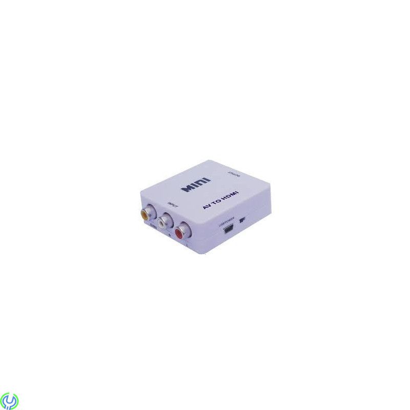 AV Converter to HDMI, Adapter Audio Video till HDMI som kan omvandla Audio Video signal till HDMI., Fördelare, , Elgruvan