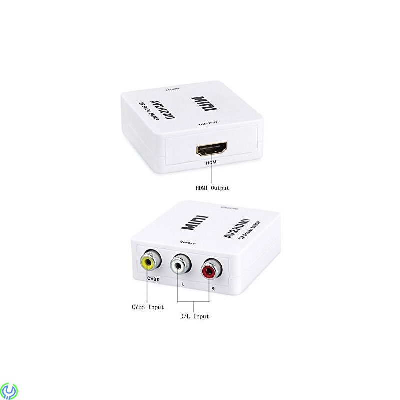 AV Converter to HDMI, Adapter Audio Video till HDMI som kan omvandla Audio Video signal till HDMI., Fördelare, , Elgruvan