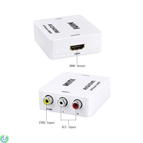 AV Converter to HDMI, Adapter Audio Video till HDMI som kan omvandla Audio Video signal till HDMI., Fördelare, , Elgruvan