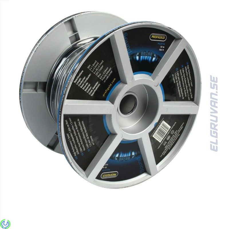 Profigold PGC AirBassflex 2x1,5mm, 1m, 2 x 1.5mm2. Solid Hard silver basledare. Flexibel mid/hög ledare. 99.996% Oxygenfria kopp