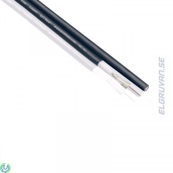 Profigold PGC AirBassflex 2x1,5mm, 1m, 2 x 1.5mm2. Solid Hard silver basledare. Flexibel mid/hög ledare. 99.996% Oxygenfria kopp