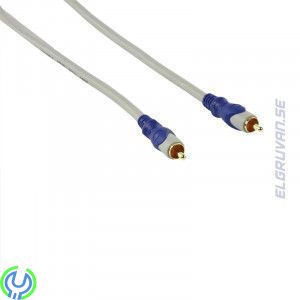 HQ Digital Ljudkabel RCA hane - RCA hane Grå 10m, Ljudanslutningskabel med guldpläterade RCA-pluggar för överföring av digital l